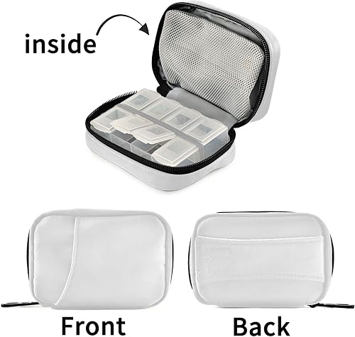 Miniatura 7 de Naanle Pastillero de 7 días, organizador de píldoras de viaje con cremallera, funda semanal portátil, tamaño compacto para soporte de suplementos de