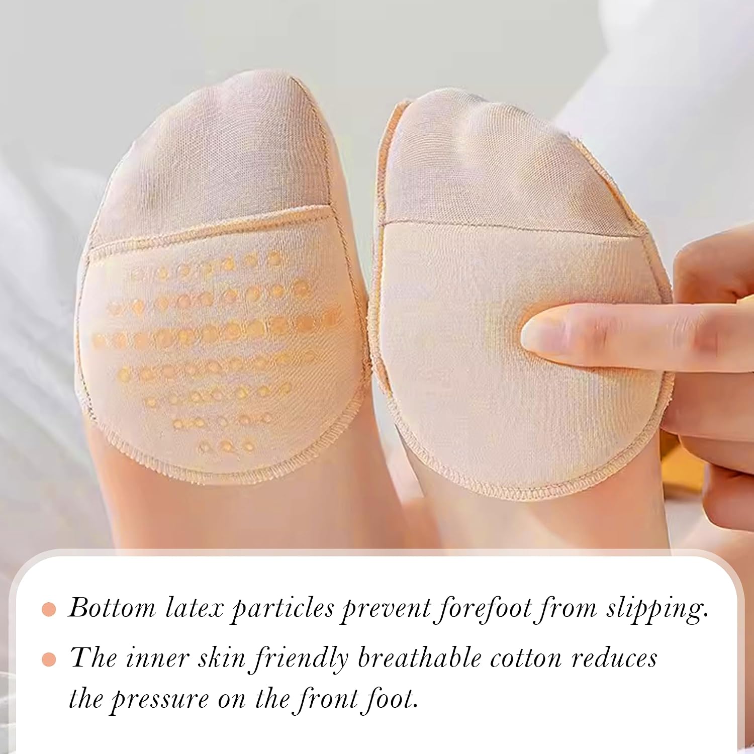 3Pairs Women's Toe Topper Liner Socks with Cushion,Toe Cover Half Socks,No Show Liner Half Socks For Heels Flat Shoes