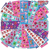 Vista 1 de ArtCreativity 1600 calcomanías de San Valentín para niños, con 100 hojas de calcomanías, calcomanías navideñas y surtido de golosinas, recuerdos