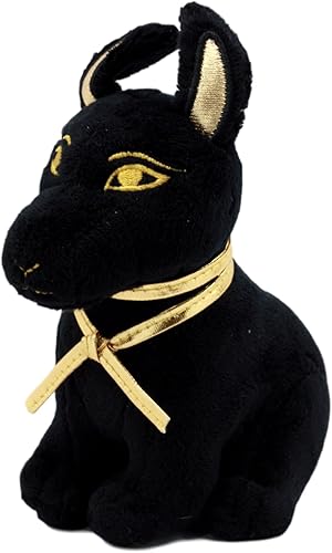 Miniatura 4 de Ebros Gift Pequeño perro de Anubis egipcio antiguo de oro negro sentado figura suave Dios del más allá Anpu Chacal coleccionable 6 pulgadas H