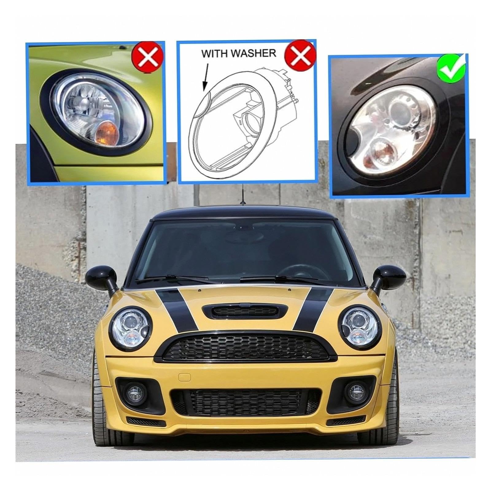Ersatz Auto Scheinwerferglas Für MINI Für Cooper R55 R56 R57 R58 R59