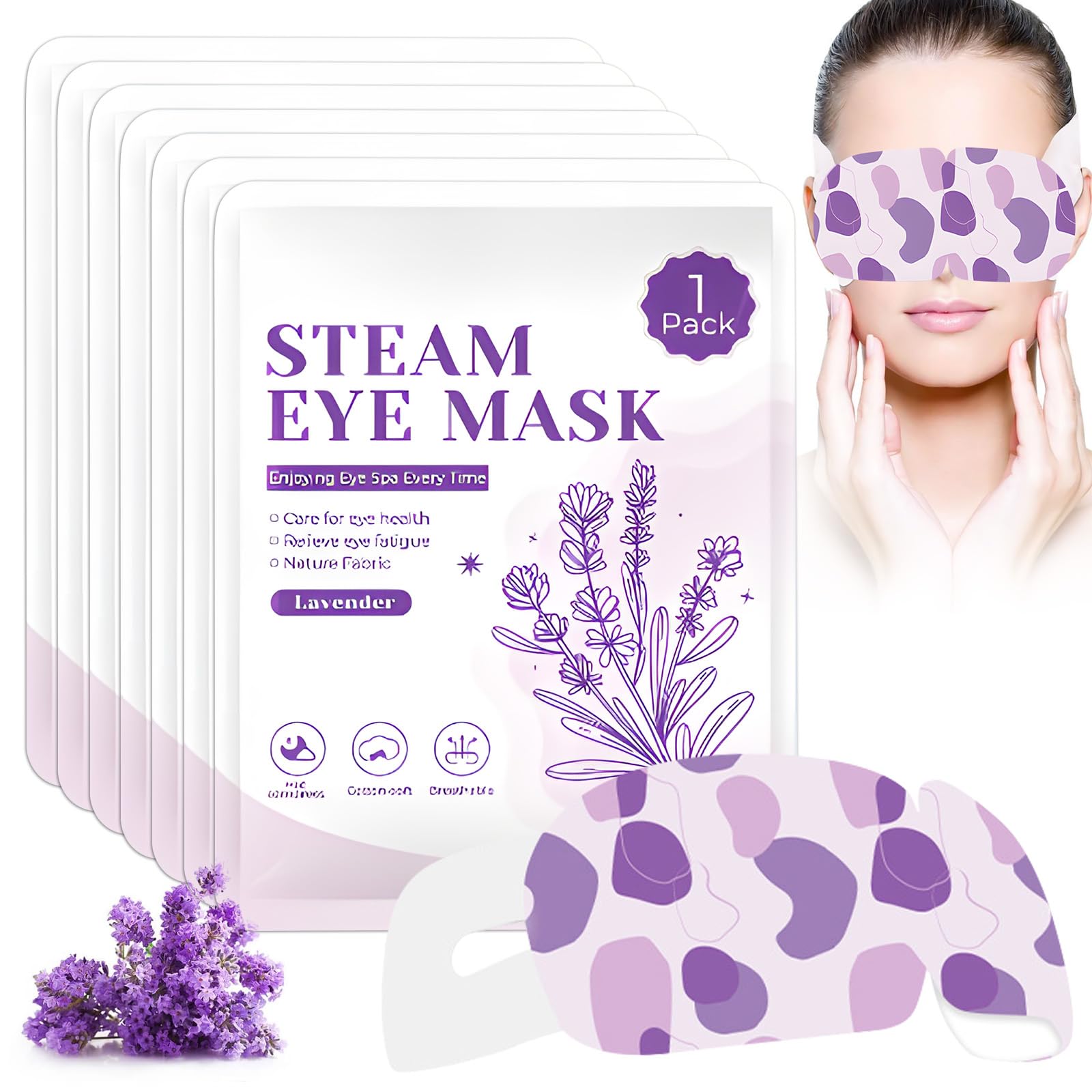 22 Packs Self Heated Eye Mask, Soothing Steam Eye Mask for Dry Eyes Relaxing Spa Mask With Nature Essential Oil
