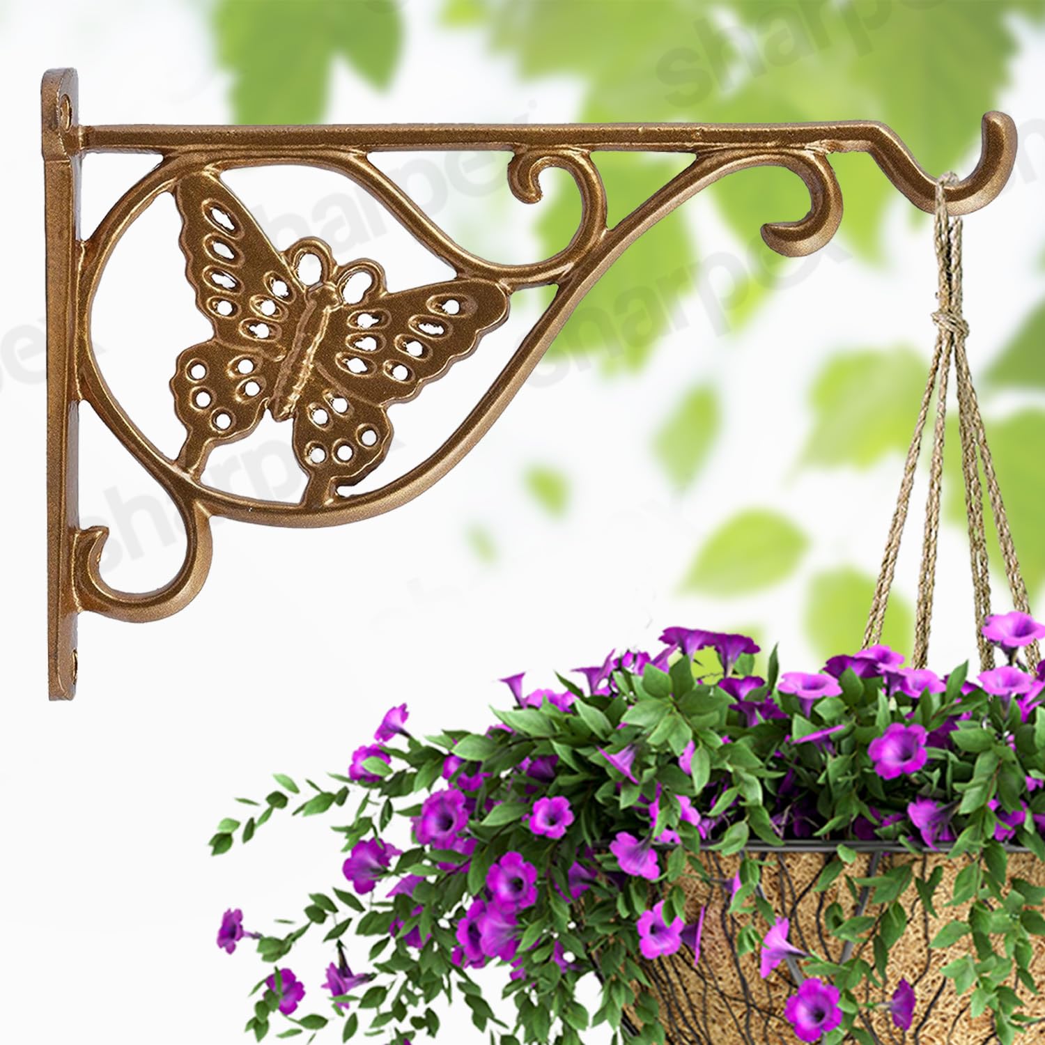 Sharpex Wall Mounted Metal Bracket | Decorative Wall Hook Plant Hanger for Hanging Pots, Bird Feeders, Flower Baskets, Planters, Lanterns, Lamps, and Wind Chimes for Indoor/Outdoor Use (Gold, 1 Pc) (B08VJ7SF5K) Amazon Price History, Amazon Price Tracker