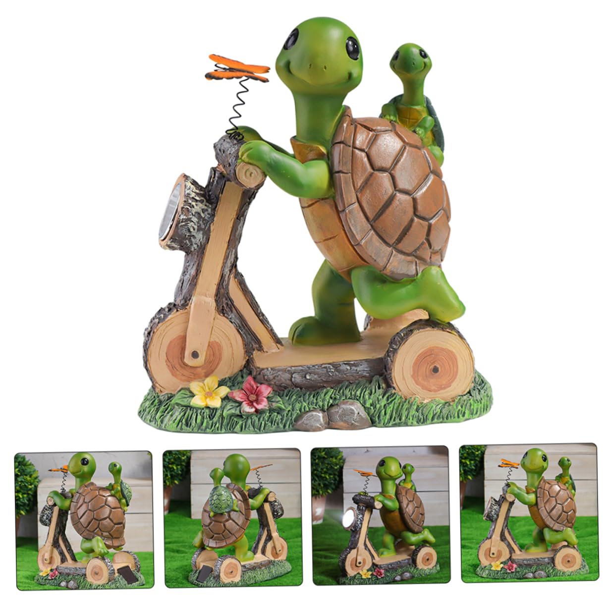 IMIKEYA Solarbetriebene Schildkröten-Lampe Für Außenbereich Dekorative Harz-gartenlampe Im Cartoon-Stil Energiesparend Automatisches Laden Für Gartenliebhaber