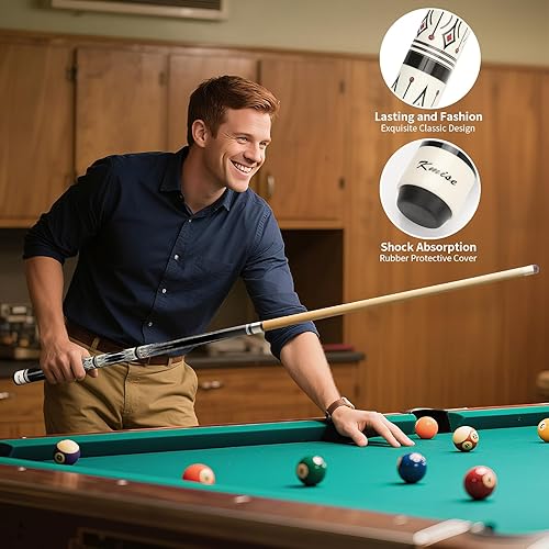 Miniatura 8 de Kmise Tacos de Billar, Taco de Billar Profesional con Estuche Rígido de 58" Kit de Taco de Billar de Arce, Tacos de Billar para Adultos - Perfectos
