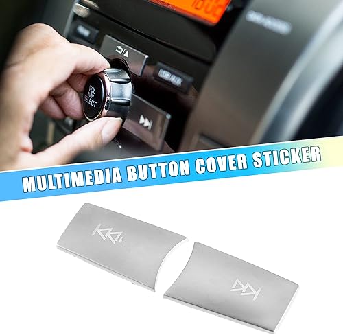 Miniatura 2 de Cubierta de botón de radio multimedia para Mercedes-Benz Clase C W204 S204 2008-2011 ABS tono plateado (juego de 2)