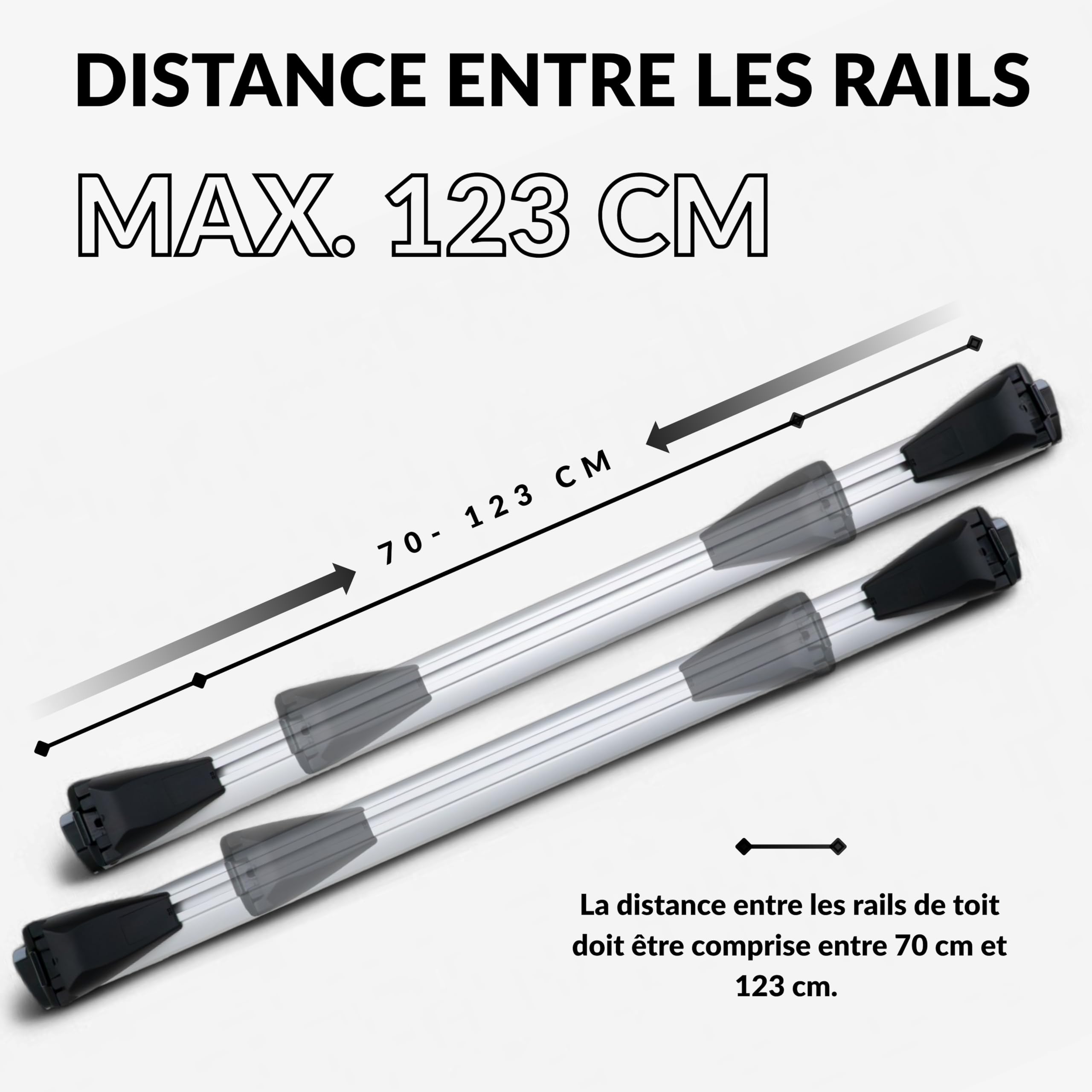 Owen 3.0 Pro Argent 135cm - Barres de Toit universelles pour Rails fermés & affleurants | Capacité de 90 kg | Montage en 2 Min | Certifié TÜV | Performance supérieure pour Votre Voiture