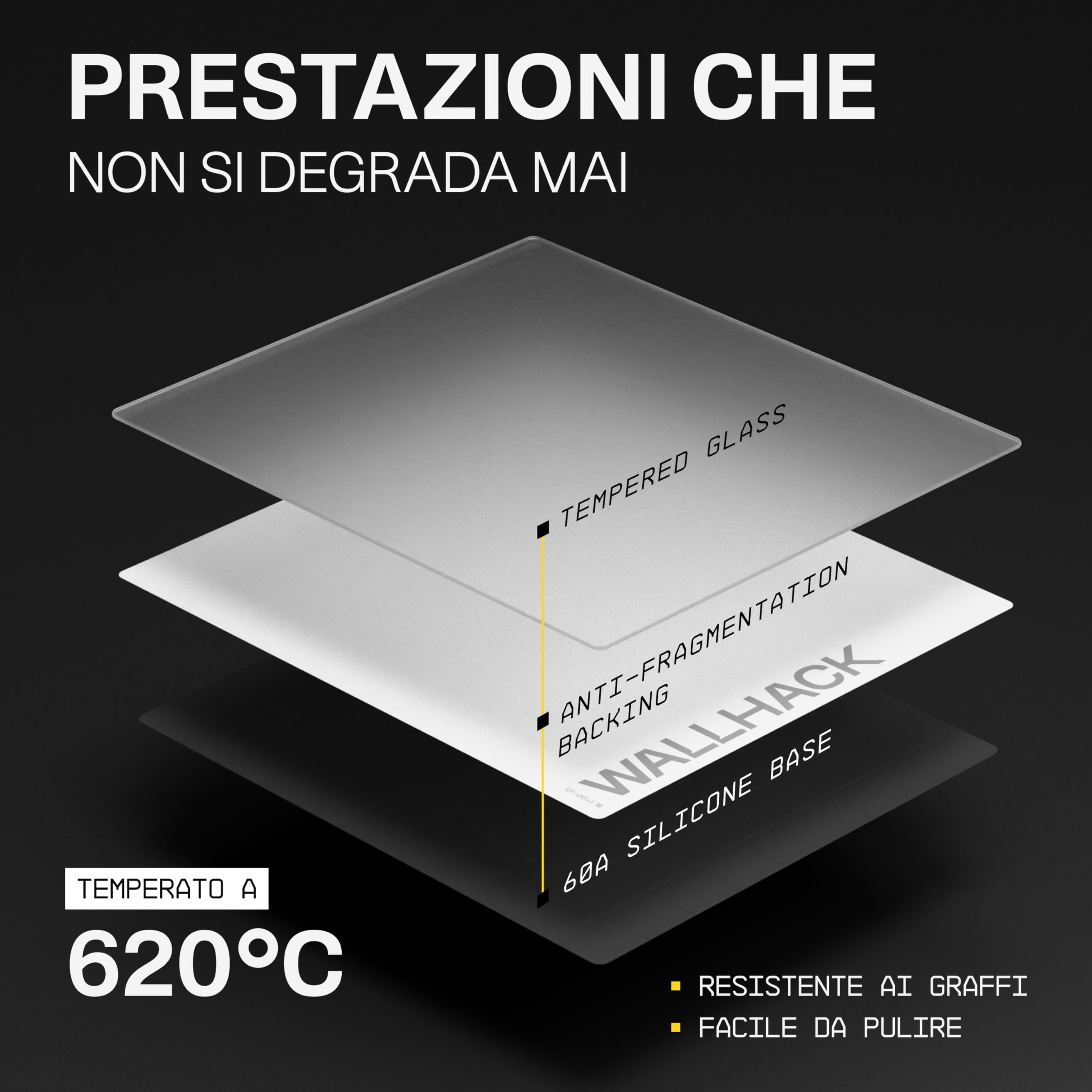 Wallhack SP-004A Mousepad da gaming in vetro – Superficie micro-incisa di 4ª generazione, scorrimento ultra-rapido con potere di arresto, vetro temperato, resistente e portatile, 390×450 mm | Bianco