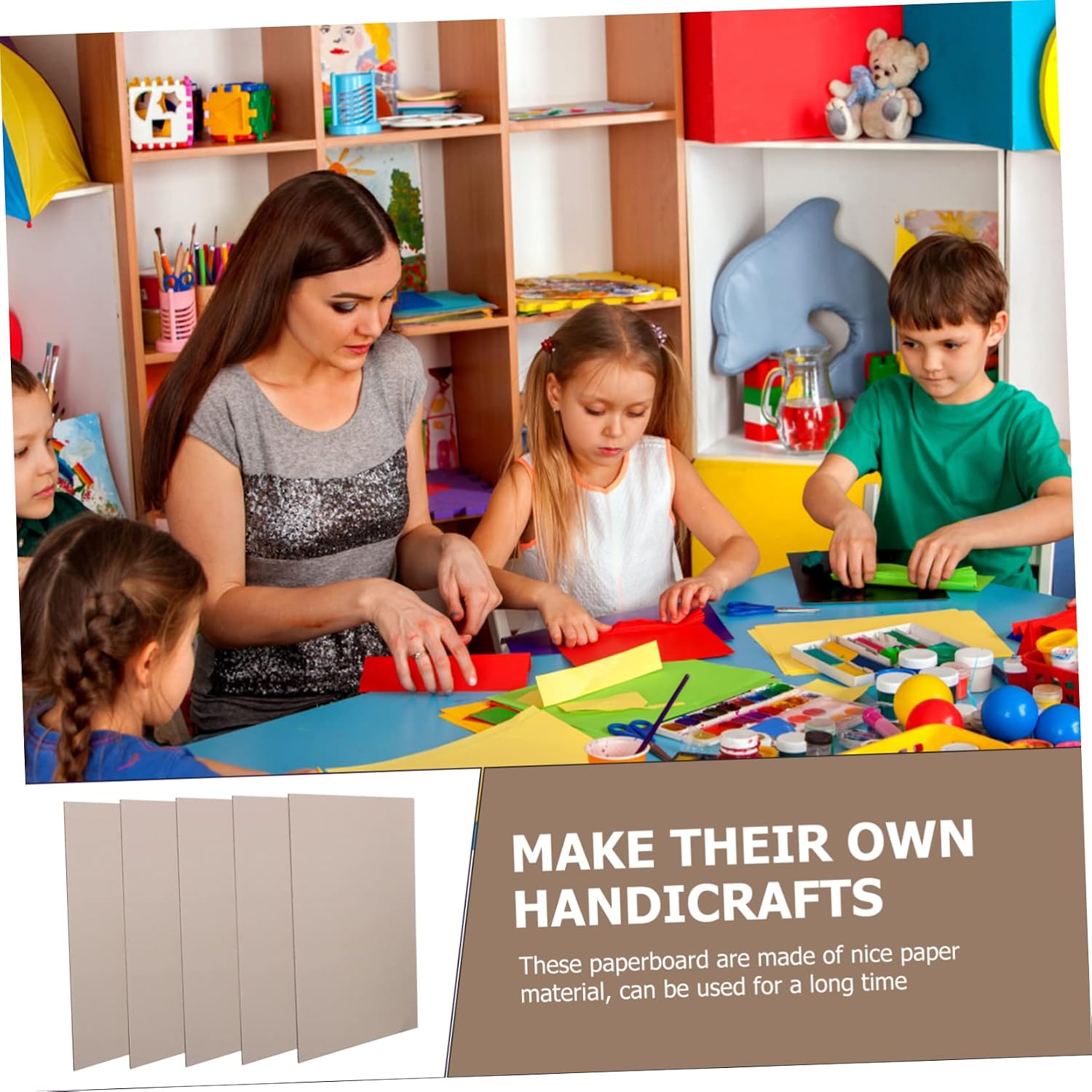 DOITOOL 5pcs Chipboard Flat Cardboard for Boys and Girls DIY Smooth Edges Paperboard for Crafts
