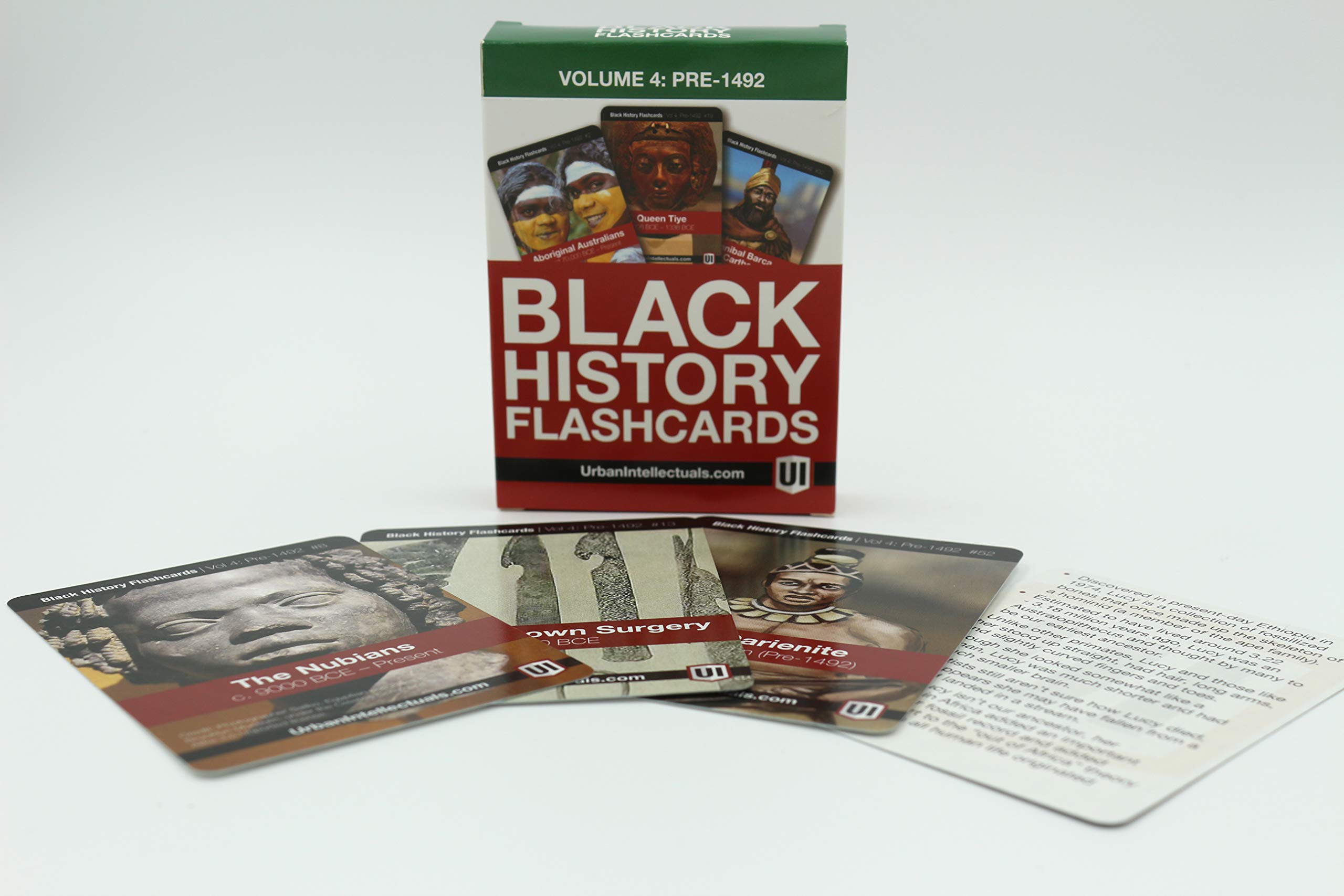 Urban Intellectuals Black History Flash Cards – Volume 4, Pre-1492 – Education Resources for High School Classroom – Great African American Heroes – Pre-Slavery – Includes Bonus Nelson Mandela Card