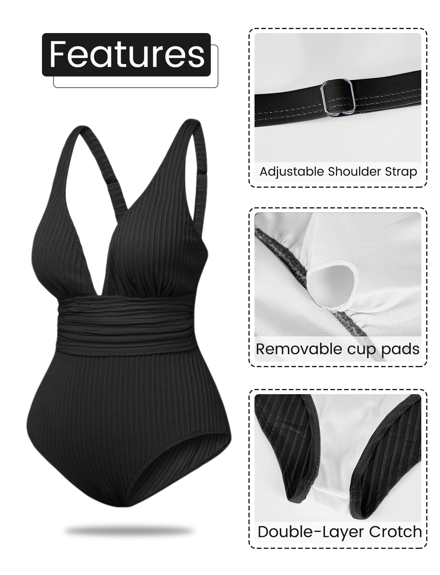 Happy Cherry - Costume da bagno intero da donna in gravidanza, costume da bagno premaman anteriore con scollo a V per nuoto, spiaggia, surf, costume da bagno estivo per fotografia - S-XL