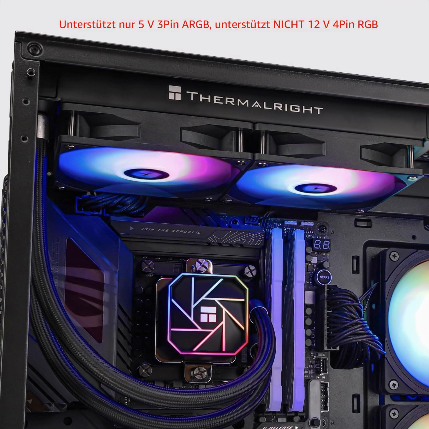 TR AQUA ELITE 240V3, AIO Pumpenkopfgeschwindigkeit bis zu 3300RPM, TL-C12B-S V2×2 PWM Lüfter, für AMD / AM4 / AM5, Intel LGA1150 / 1151/1200 / 2011/1700/1851 CPU-Kühler