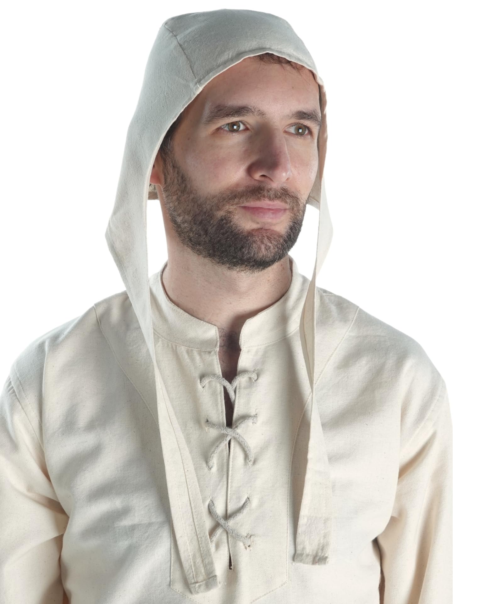 Hemad Men's Beige Medieval Coif – Pure Cotton – L