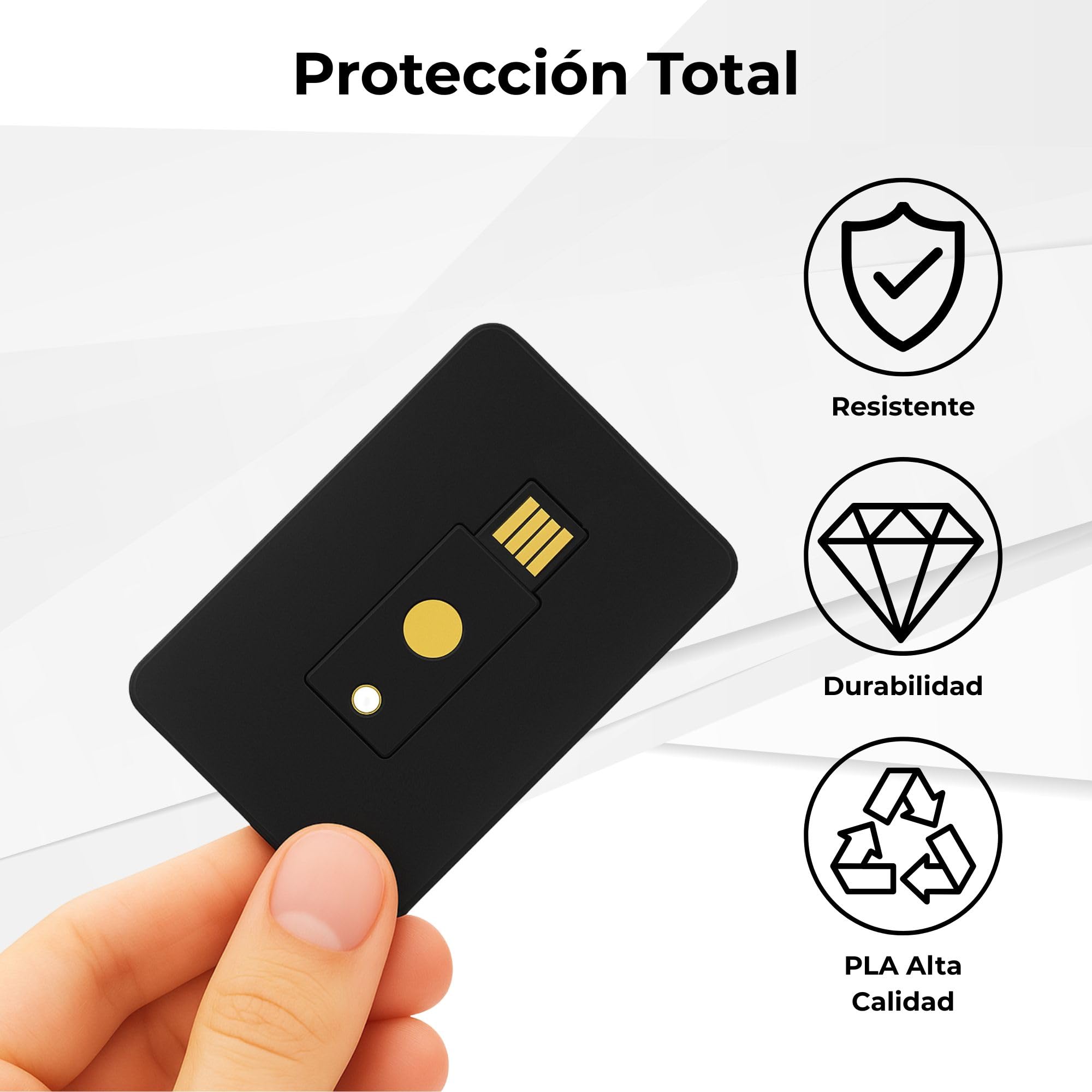 Stojak na karty do YubiKey 5 NFC i 5C NFC - Etui ochronne i uchwyt na karty z gniazdem zapobiegającym zgubieniu portfela, plecaka i etui na karty (klucz bezpieczeństwa nie wchodzi w zakres dostawy) (1