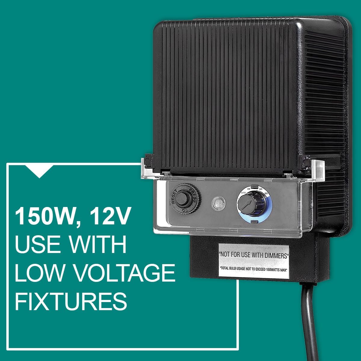 Black Resin Low Voltage Landscape Lighting Transformer