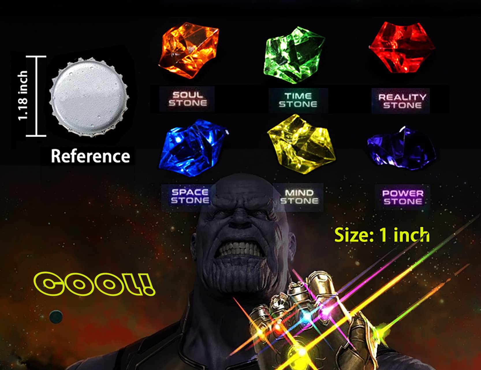 Wireless Induction Infinity gem led, The Best Thanos with DIY Stones Infinity war Stone Light up Magnets time Marvel Integrity gem Props for Cosplay Ring Action Figure 3