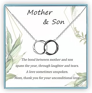 Sterling Silver Mom Gift from Son, Mother Daughter Necklace as Gift for Daughter Momm, Mother Son Necklace as Mom Birthday, Mama Present from Daughteer