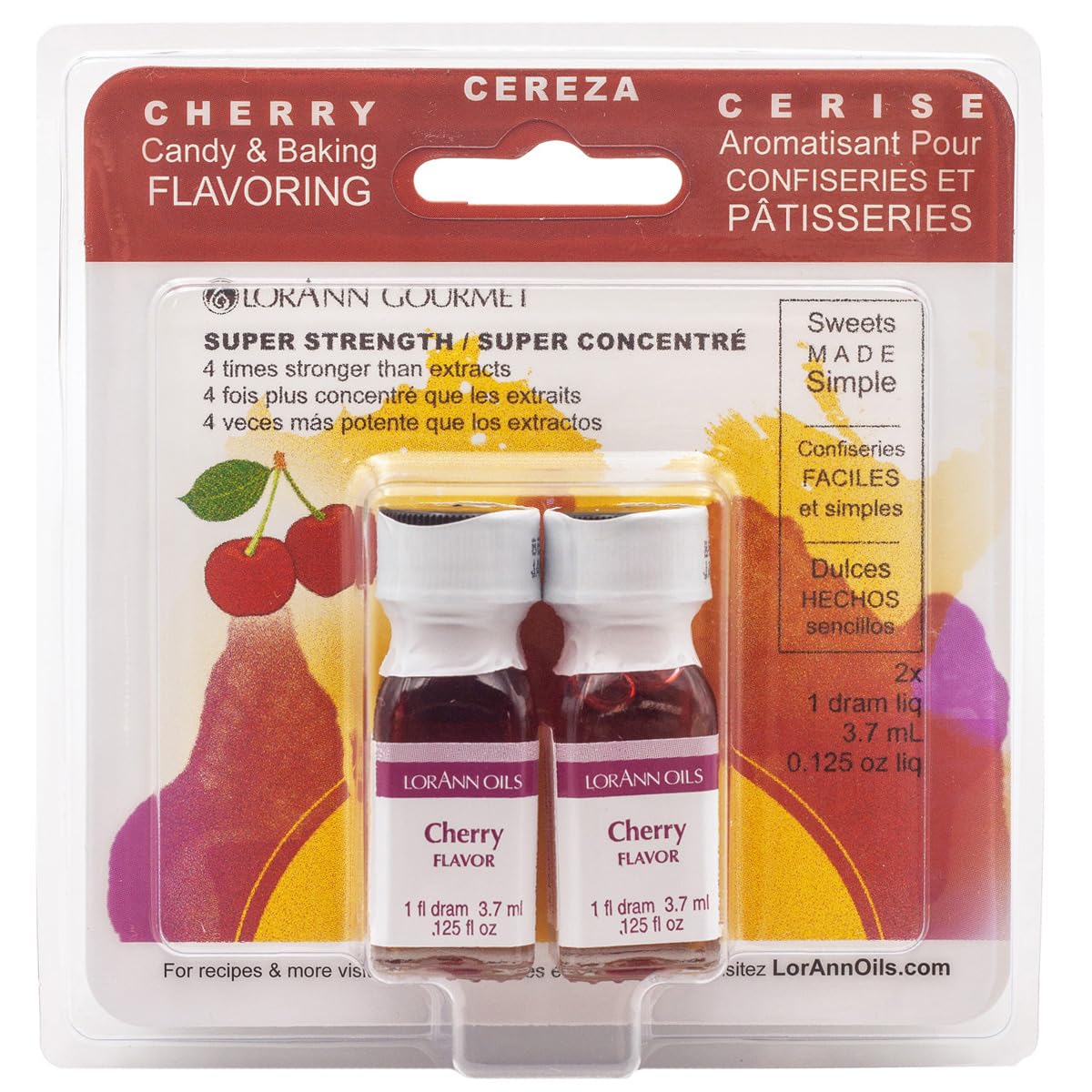 LorAnn Cherry SS Flavor, 1 dram bottle (.0125 fl oz - 3.7ml - 1 teaspoon) Twin pack blistered