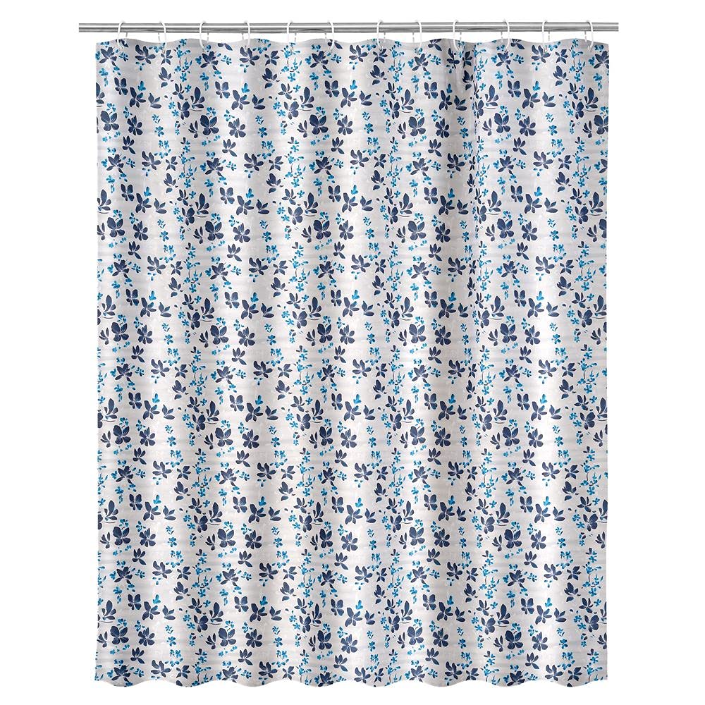 Rideau de douche en polyester bleu 180 x 200 cm pour ambiance marine