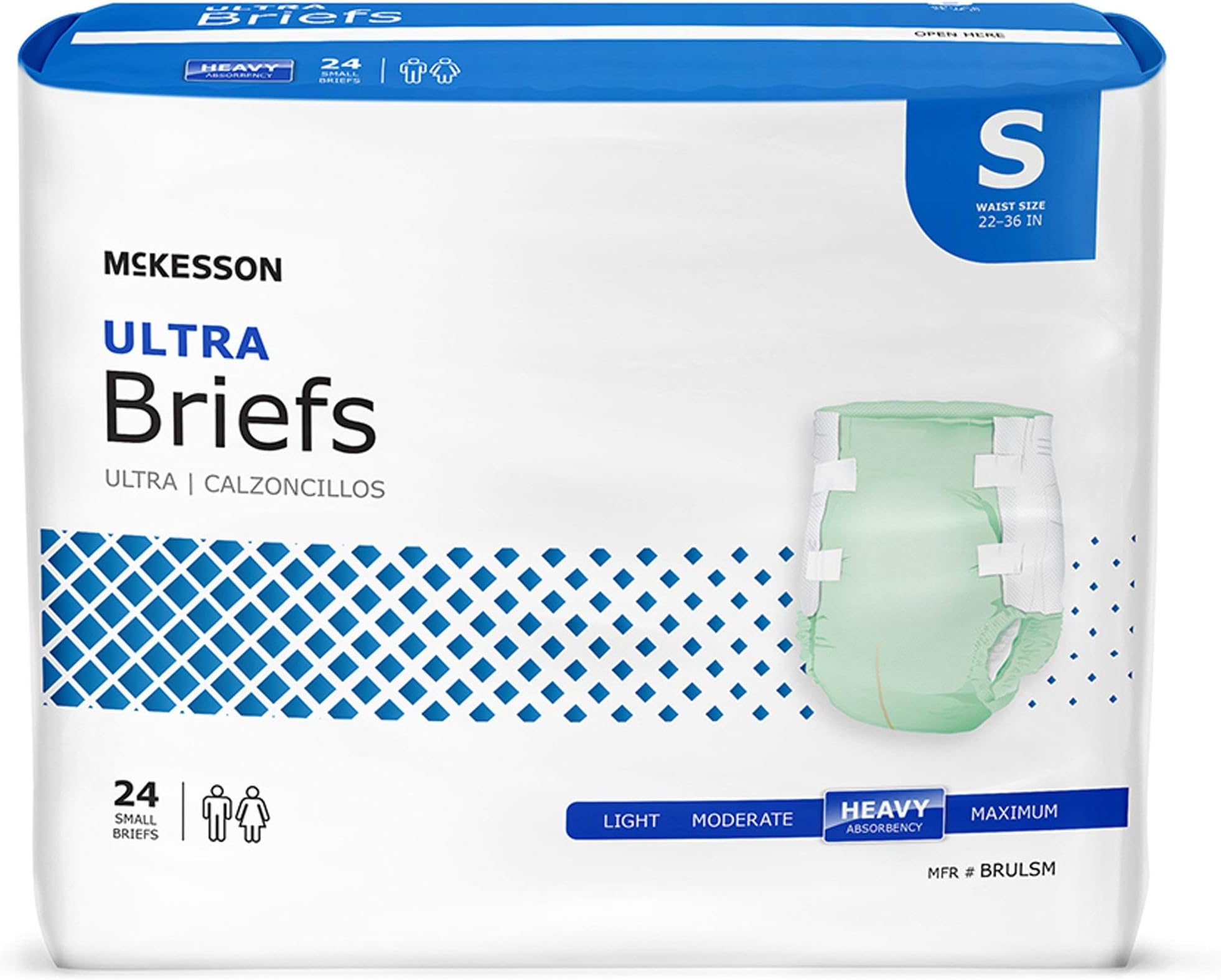 MCKESSON Incontinent Brief McKesson Tab Closure Small Disposable Heavy Absorbency (#BRULSM, Sold Per Case)