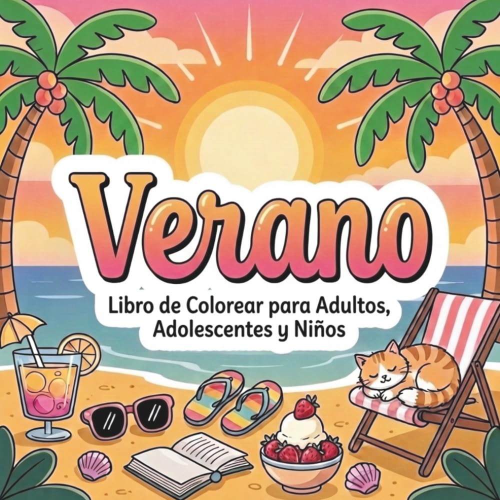 Verano Libro para Colorear de Adultos, Adolescentes y Niños: Imágenes Grandes y Fáciles para Relajarse y Reducir el Estrés