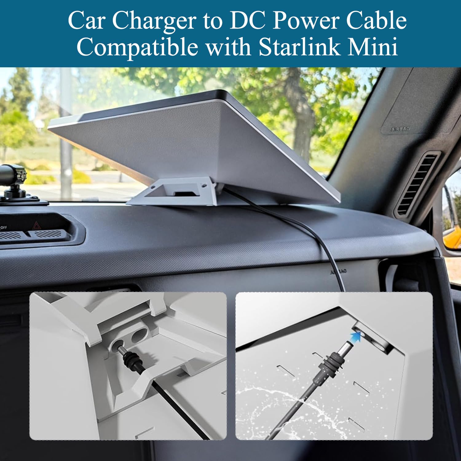 Starlink Mini cavo di alimentazione USB C a DC 3 m, Starlink Mini cavo di alimentazione per power bank e adattatori (DC5521/Type-C), cavo di prolunga impermeabile, cavo di alimentazione portatile per