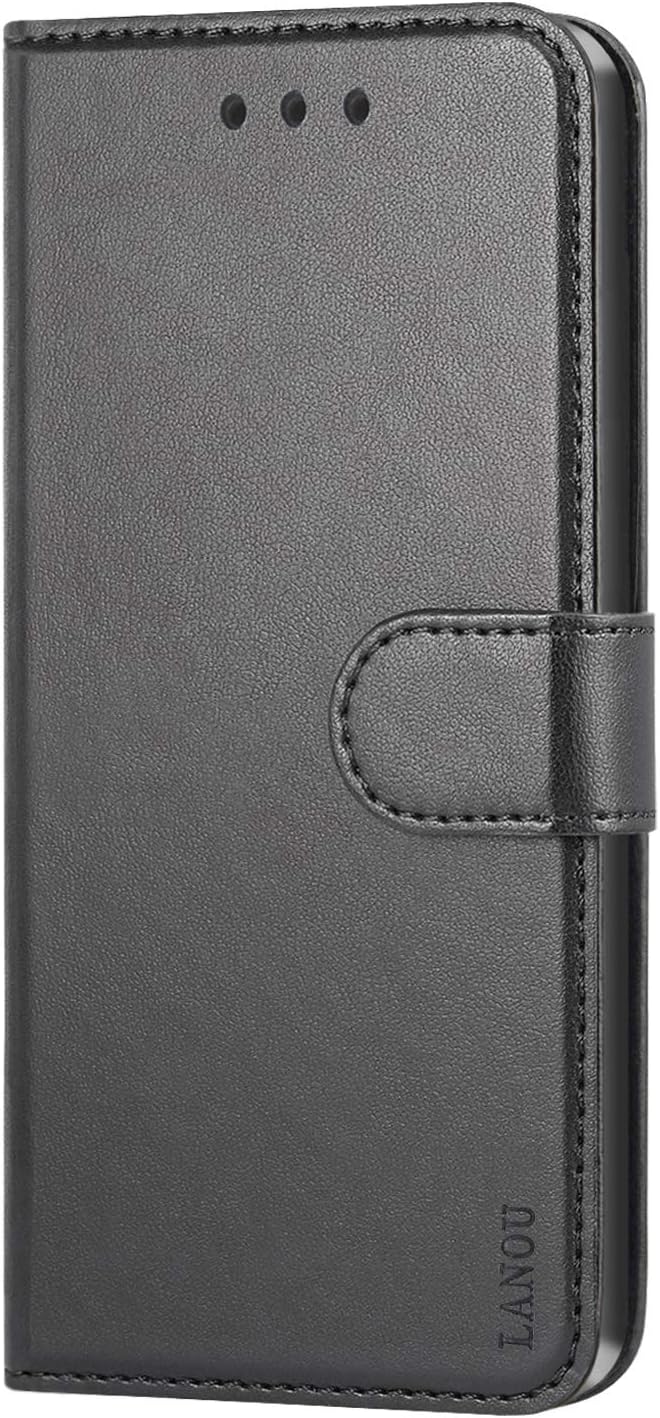 LANOU Case for iPod Touch 5/iPod Touch 6, Premium PU Leather Wallet Flip Case Cover Compatible with Apple iPod Touch 5th/6th Generation (Black)