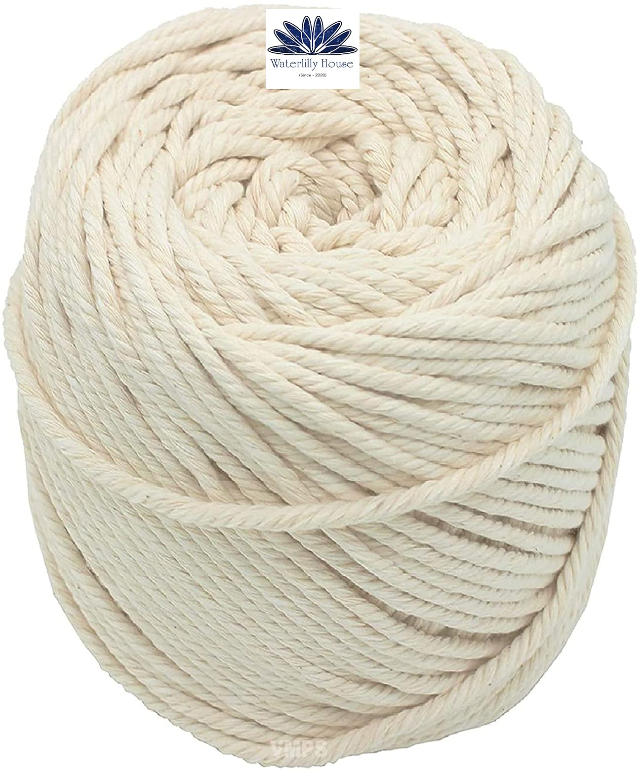 Waterlily House (175 Meter, 4MM) 3 Ply/Twisted Macrame Cotton Thread for Macrame DIY and Other Projects