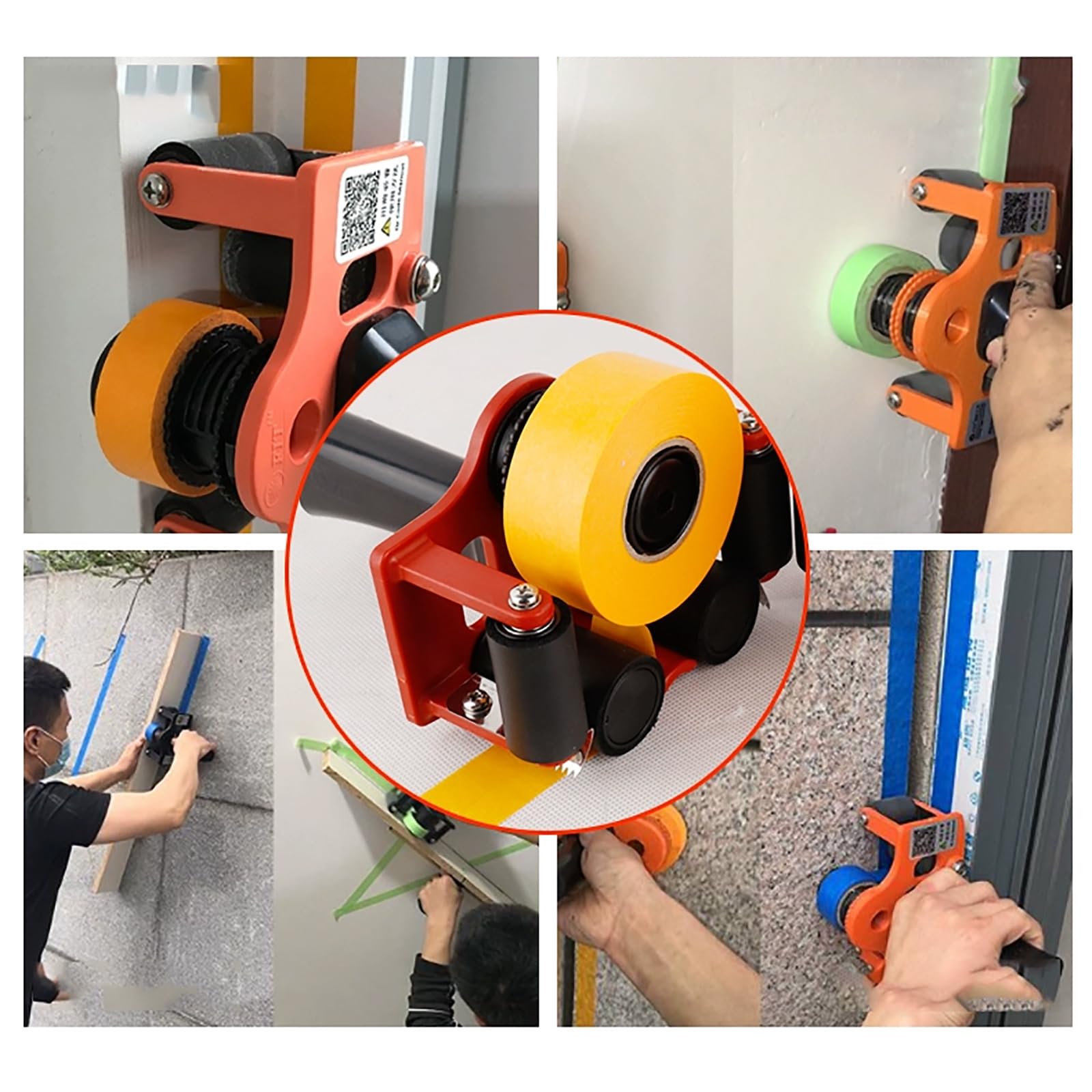 Herramienta de enmascaramiento manual con función de guía para puertas, ventanas, paredes de TV | Dispensador de cinta adhesiva de esquina interior para marcas de estacionamiento y canchas de pelota