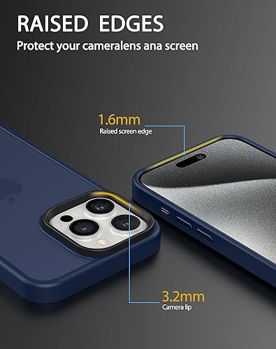 Miniatura 3 de Foluu Funda delgada para iPhone 15 Pro Max 2023-2X protector de pantalla de vidrio templado y 2 protectores de lente de cámara, parte trasera de