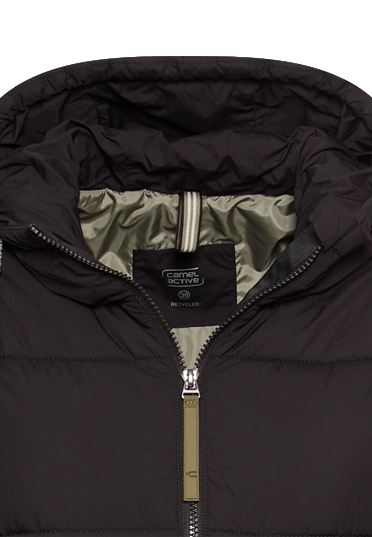 camel active Damen Steppmantel mit verstellbarem Saum und fester Kapuze