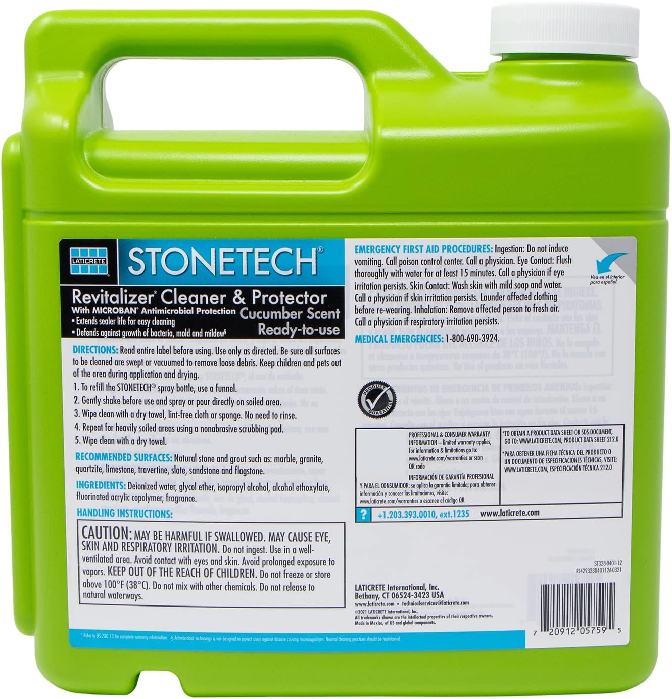 STONETECH Revitalizer Cleaner & Protector, 1 Gallon (3.8L) Bottle, Cucumber Scent