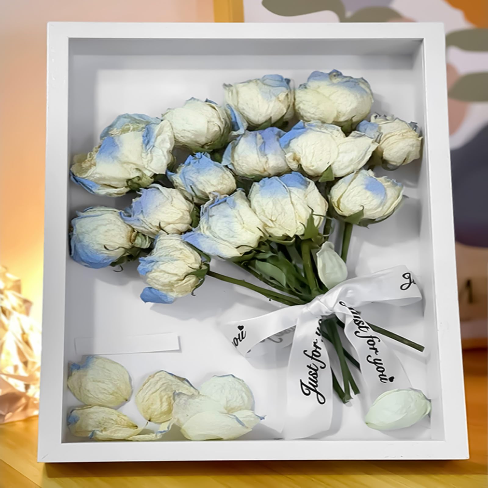 Cadre Photo 3D Blanc 25x20cm - Espace Profond Pour Créations DIY : Fleurs Séchées, Souvenirs, Art - Cadre Déco Unique