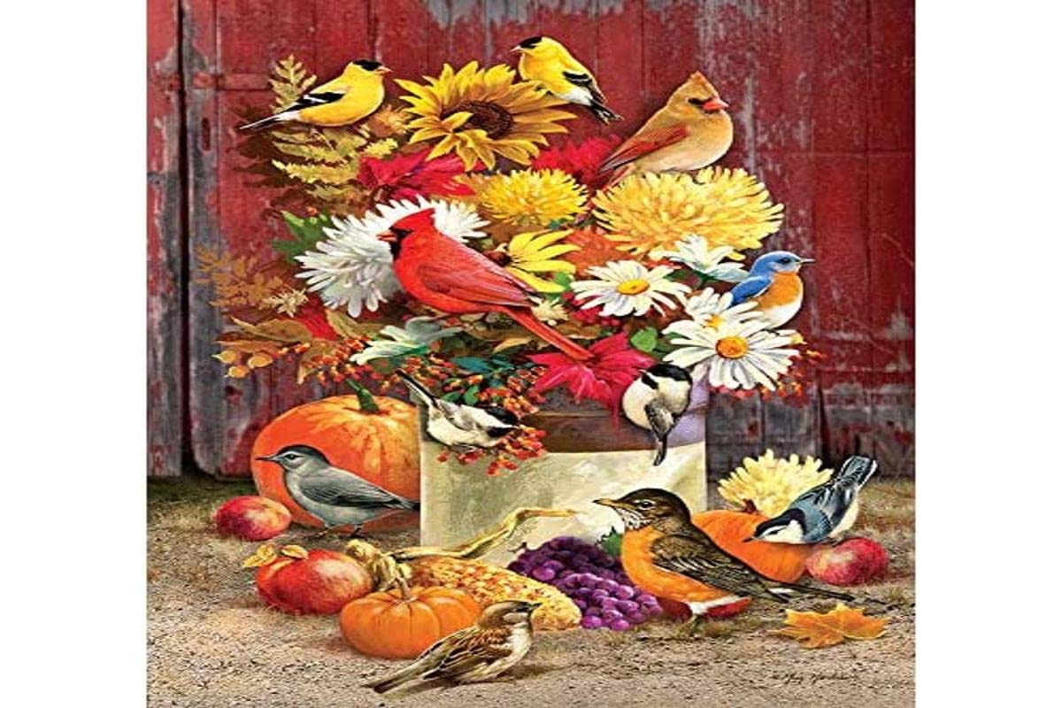 Birds Of The Season 1000 Piece Puzzle - Cobble Hill Premium Quality With Poster