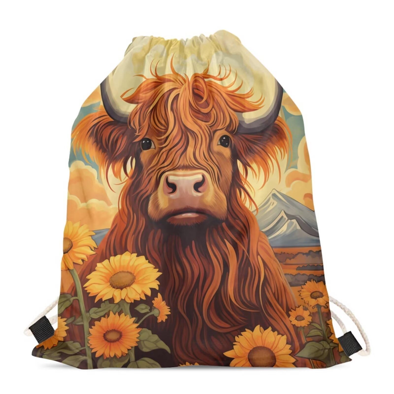 Upetstory Animals Patterned Drawstring Gym Bag for Teens Kids, Cinch Backpack for School Gifts