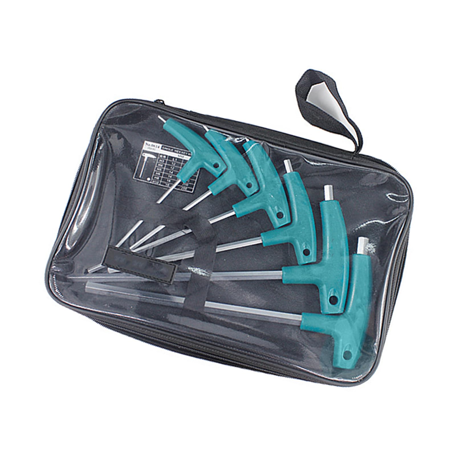 Msioytog 6Pcs 6 / 9Pcs Wrench Set Hexagon Screw Nut Spanner T Handle Spanner With Storage Bag Household 1.5-10Mm Hexagon For Maintenance