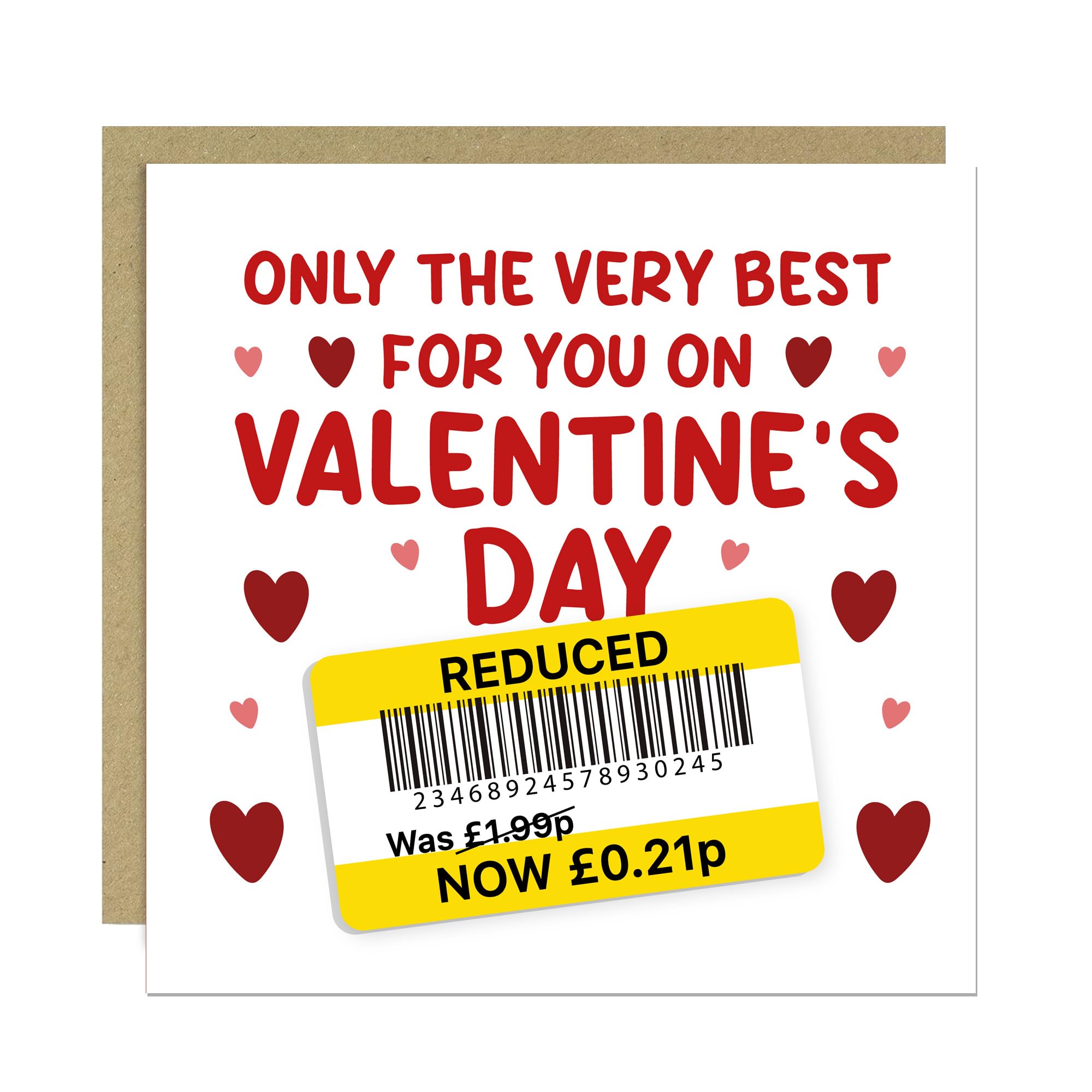 RED OCEAN Funny Valentine's Day Card, Humorous Greetings Card For Boyfriend Girlfriend Husband Wife, Novelty Valentines Cards For Partner 145x145mm With Kraft Envelope