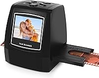 Vista 1 de Pyle Escáner de película fotográfica de 2.4 pulgadas, digitalizador de diapositivas, convertidor de imagen digital de 1.378 in con salida de TV