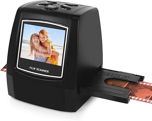 Pyle Escáner de película fotográfica de 2.4 pulgadas, digitalizador de diapositivas, convertidor de imagen digital de 1.378 in con salida de TV y