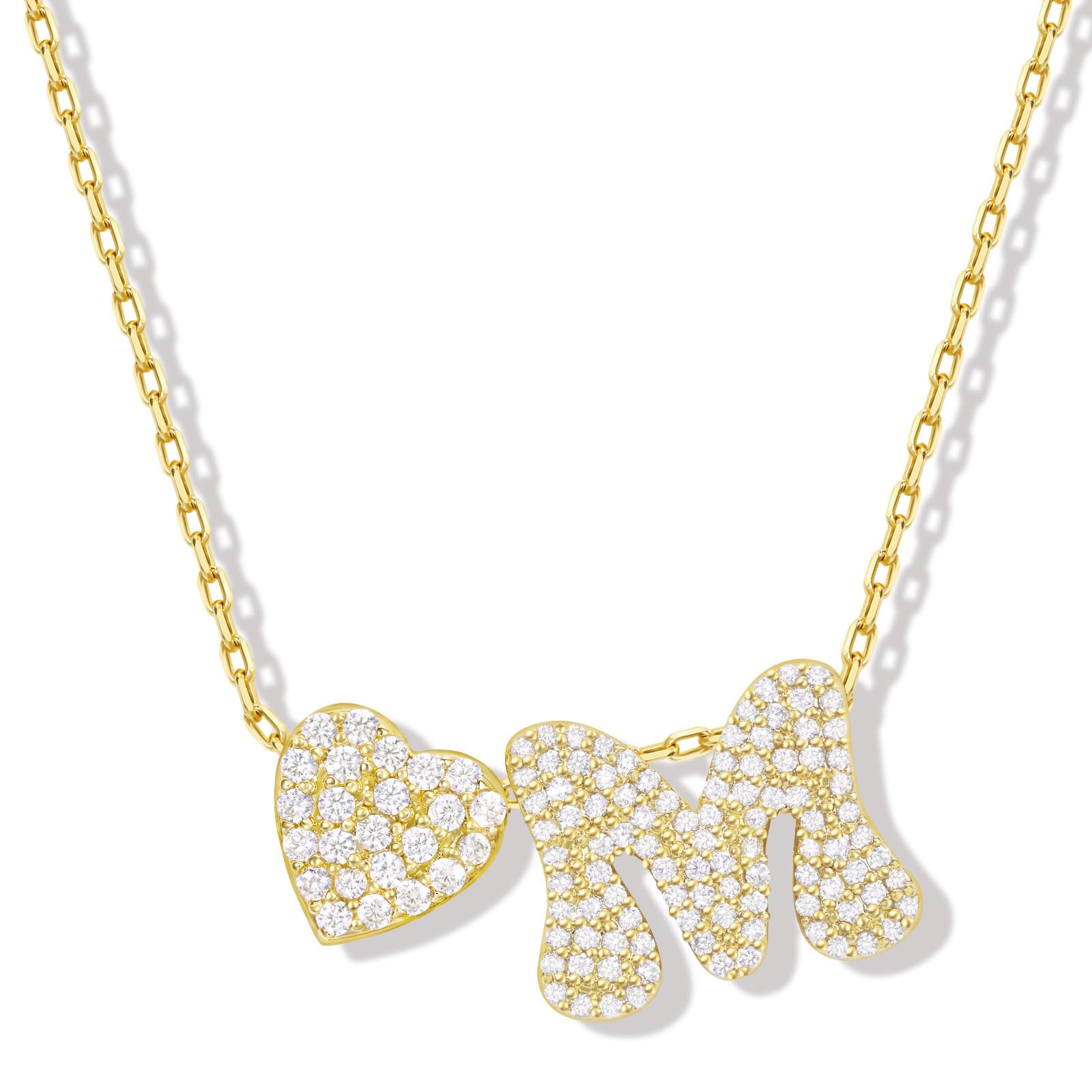 KELORIS PATH Heart Initial Necklaces for Women, Tiny 14K Gold Plated Letter A-Z Necklace, Personalized Dainty Monogram Jewelry Gifts