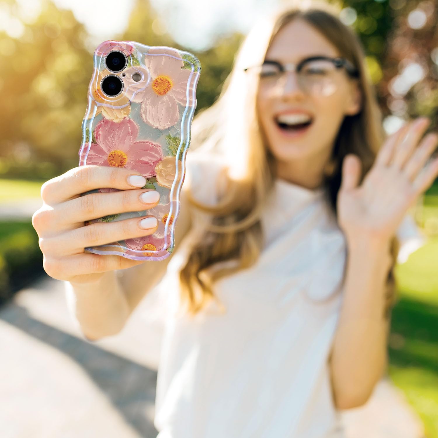 Case For IPhone 17 Pro,Exquisite Colorful Retro Oil Painting Flower - View #3