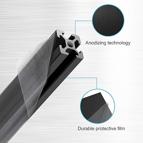 Miniatura 5 de 10 piezas de 48 pulgadas de perfil de extrusión de aluminio 2020 con ranura en T (1220mm), riel lineal de aluminio estándar europeo  Fácil de usar