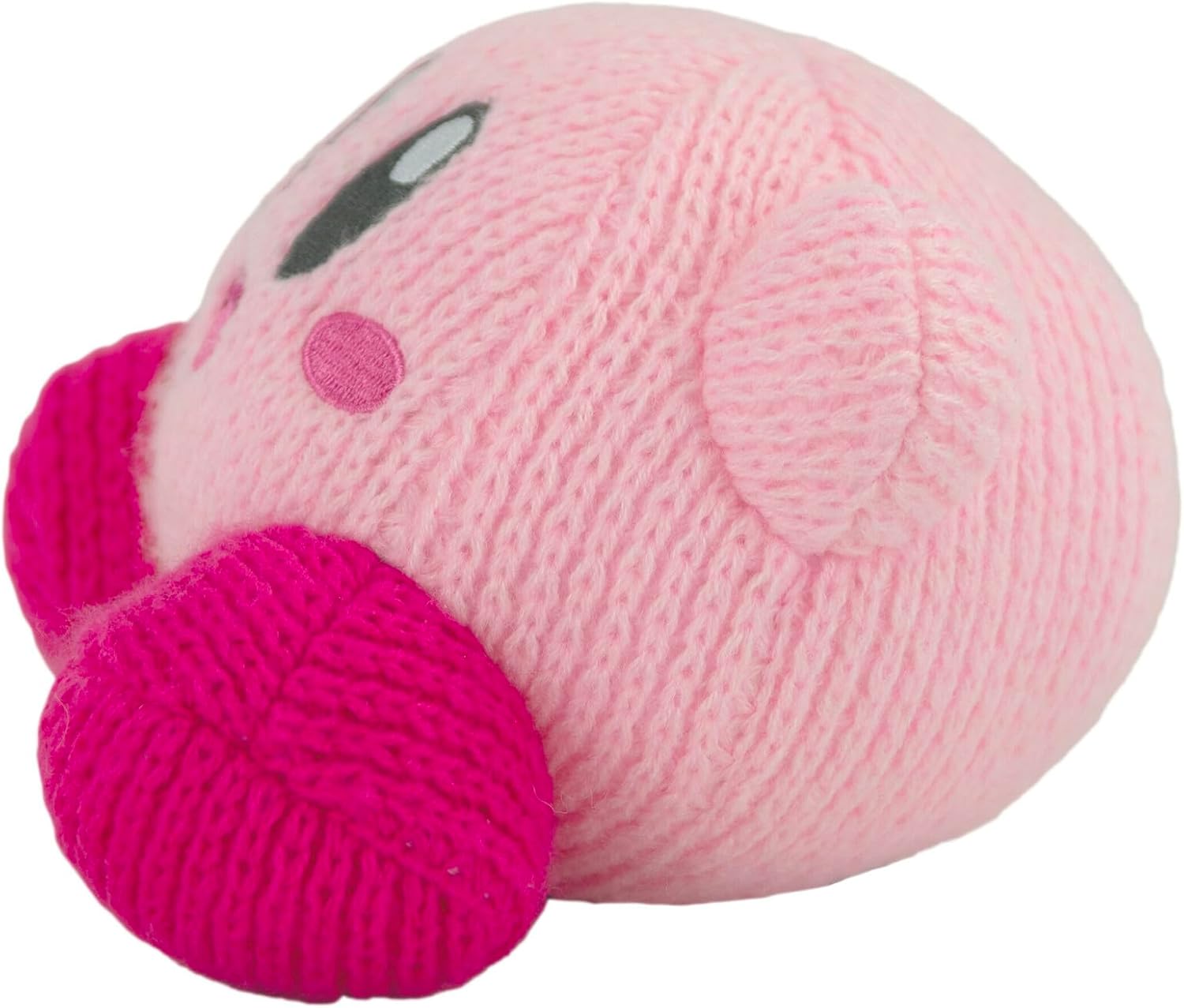 TOMY Nuiguru Knit Kirby Plush - Waving Kirby Plushie - Crochet Plushies - Collectible Crochet Stuffed Animals - Soft Cozy Plush Toys and Kirby Room Decor - 6 Inch