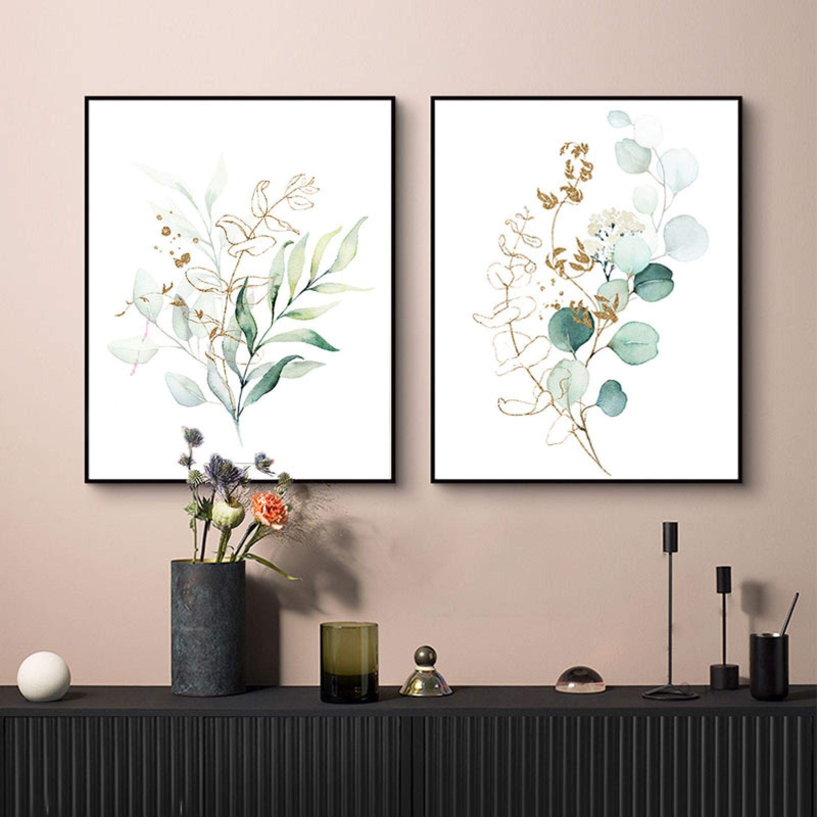 Impression image salon haut de gamme style nordique feuilles vertes - 8