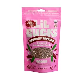 Lil Bucks Sprouted Regeneratively Grown Buckwheat Seeds Paleo Cereal, Gluten-Free Granola, High in Protein, Low Sugar, Organic Superseed Crunch CACAO, 1 Pack