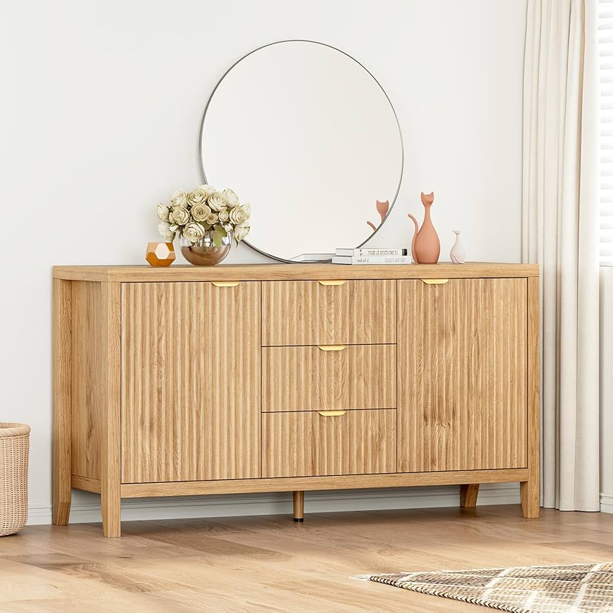 Amazon.co.jp: 【幅118cm】木製 収納キャビネット 収納棚 扉付き