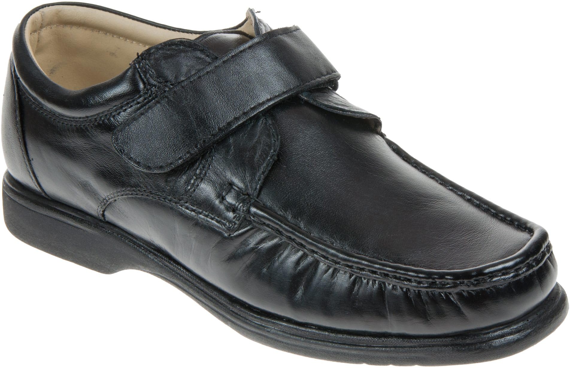 Luca Mancini Mens Touch Fasten Wide Fit Leather Moccasin Shoes