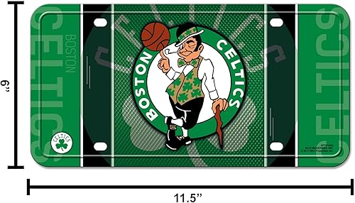 Miniatura 166 de Rico Industries Etiqueta de metal de baloncesto de la NBA de 6 x 12 pulgadas, ideal para camiones/coches/SUV
