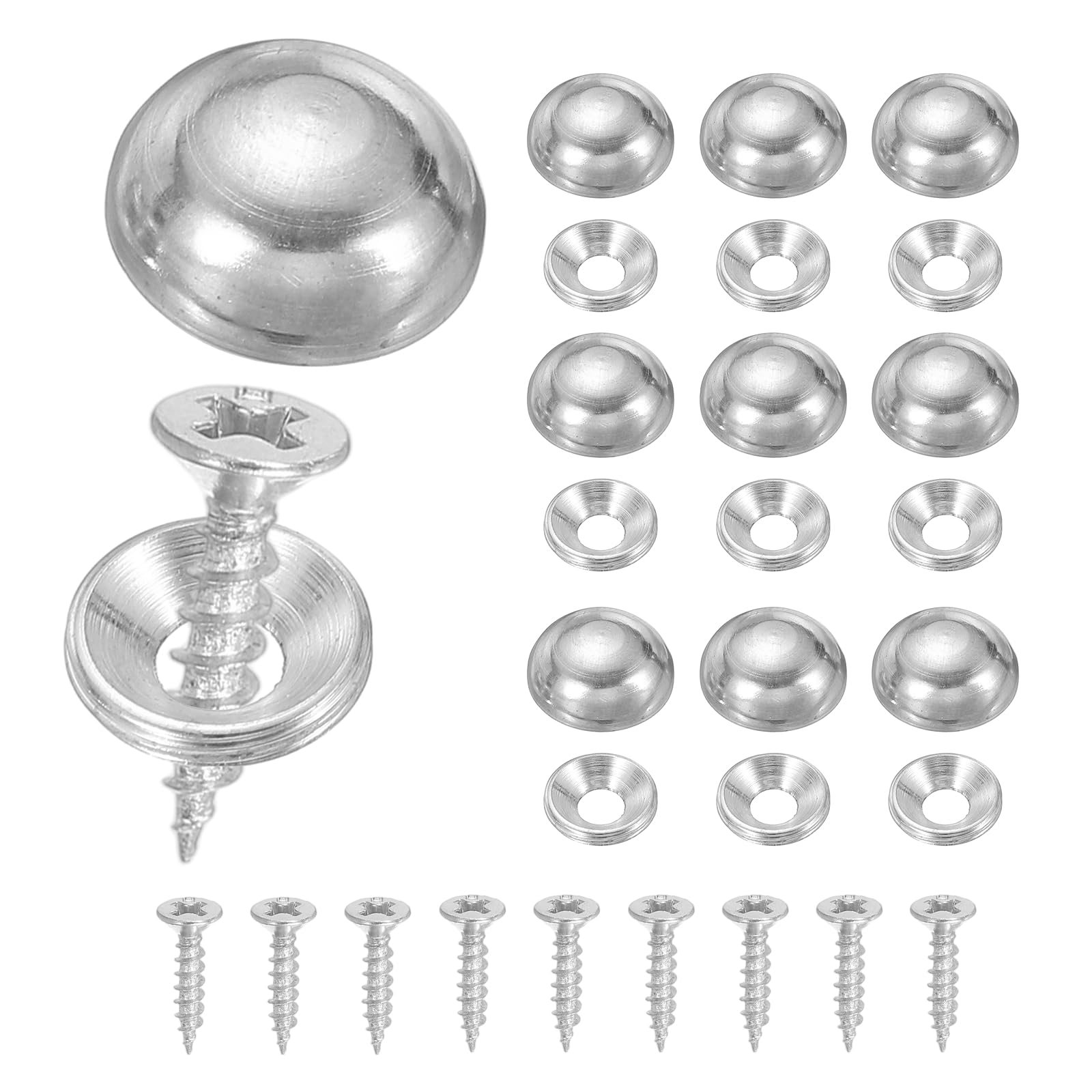YELARXI Brass Decorative Screws with Caps, Mirror Screw Self Tapping Screws Decorative Cover
