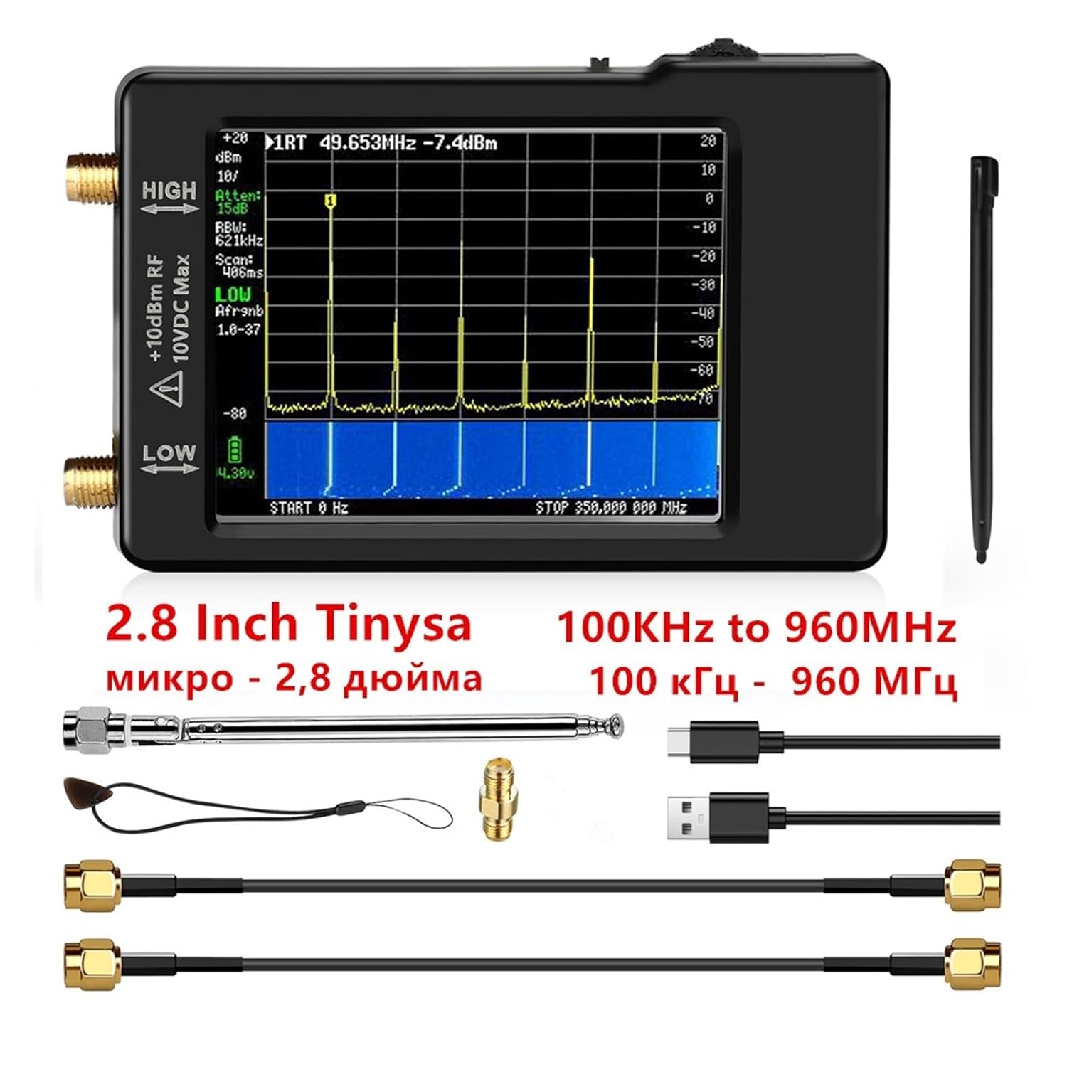 スペクトラムアナライザー、 ULTRA 4インチディスプレイ スペクトラムアナライザー 100kHz～5.3GHz 32GBカード付 ネットワークアナライザー  スペクトラムアナライザー ULTRA 4インチディスプレイ 100kHz～5.3GHz 32GBカード付き スペクトラムアナライザ, スペクトラム  ... 2.8 インチ ディスプレイ スペクトラム アナライザ ULTRA 4 インチ ディスプレイ 100kHz ～ 5.3GHz、32G